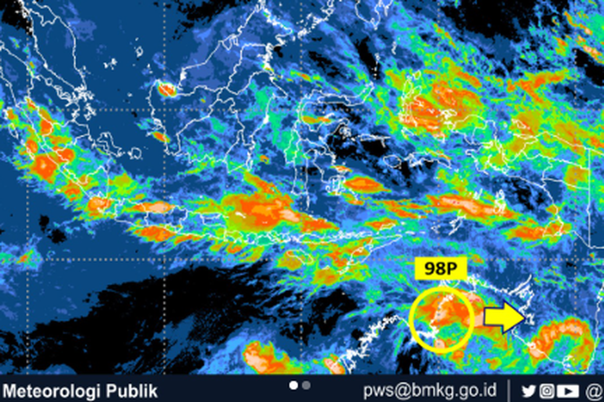Awas Cuaca Buruk! Bibit Siklon 98P Mulai Pengaruhi Perairan RI